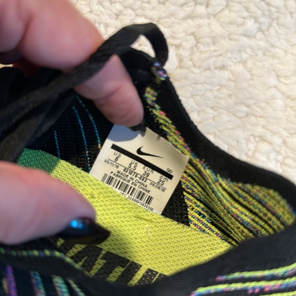 Nike Free Fly Knit Sneakers Rainbow Black Size 8 - Picture 6 of 7